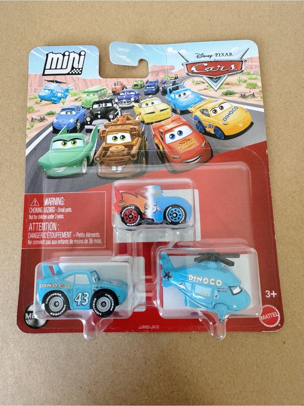 Disney Pixar Cars Mini Racers Transforming Lightning McQueen Rotor & King